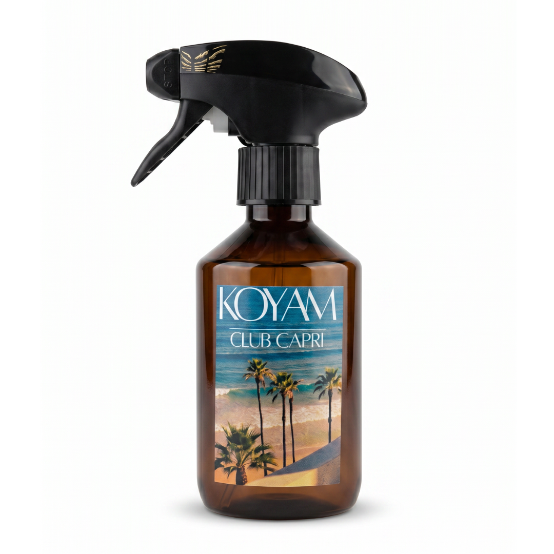 Koyam Club Capri Fine Spray Summer Edition luxury perfume bottle with a fresh citrus and floral fragrance for everyday wear.