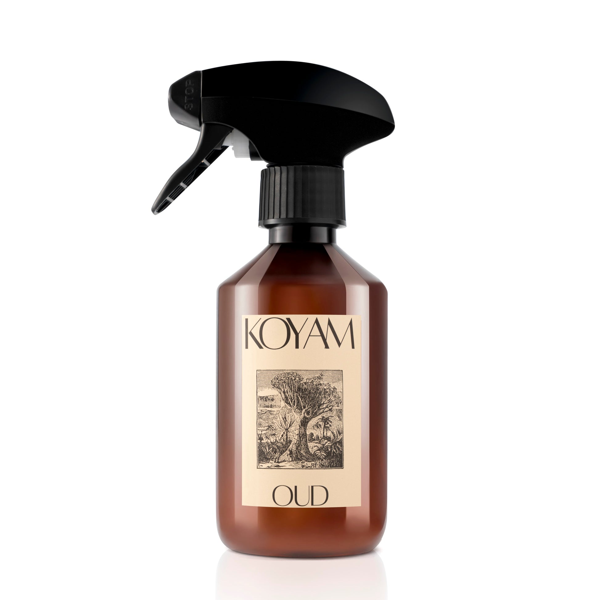 Koyam Oud Fine Spray luxury Arabian oud fragrance with Oud Assam, patchouli, Virginian cedar, guaiac wood, Madagascan vanilla and amber notes